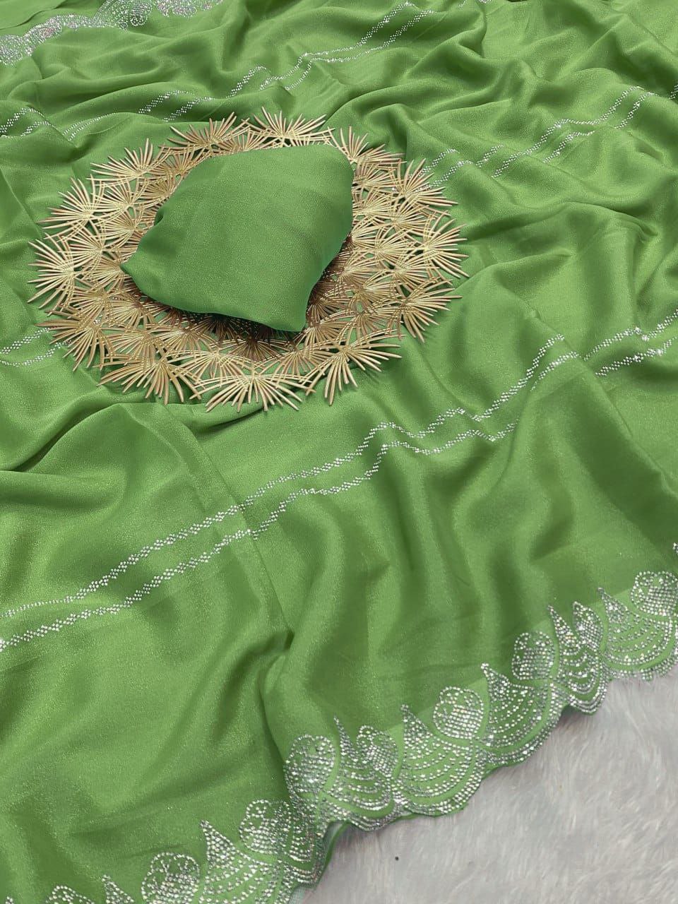 saree fabric star georgette with beautiful siroski