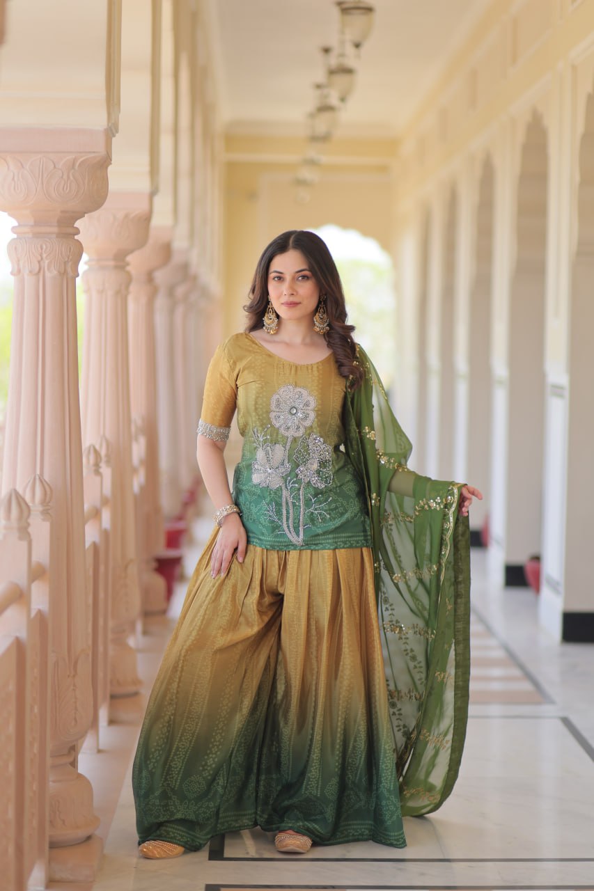 PREMIUM DESIGNER READYMADE TOP SHARARA DUPATTA COLLECTIONS 2025