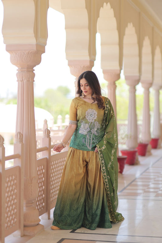 PREMIUM DESIGNER READYMADE TOP SHARARA DUPATTA COLLECTIONS 2025