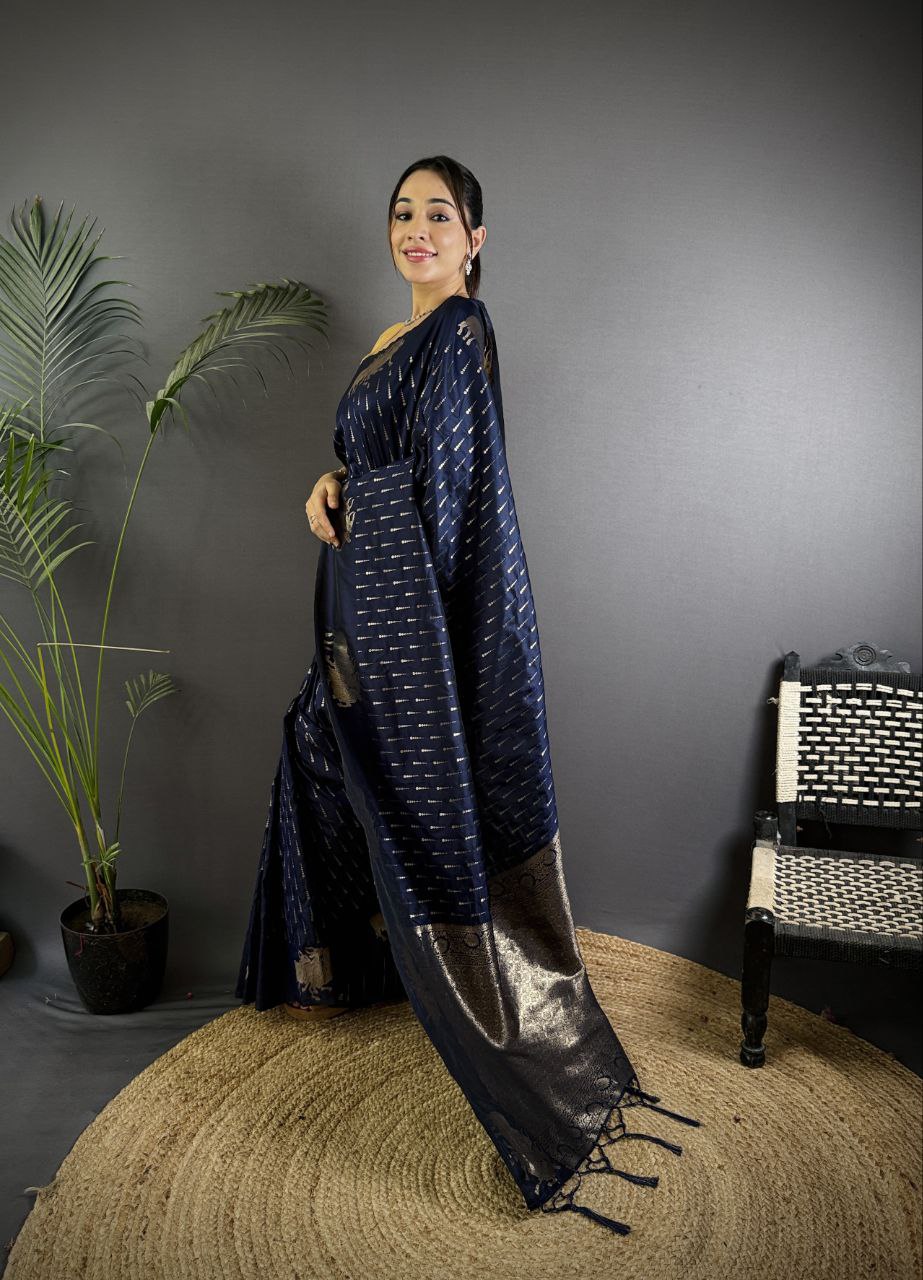 Very Unique lichi silk saree with Beautiful weaving