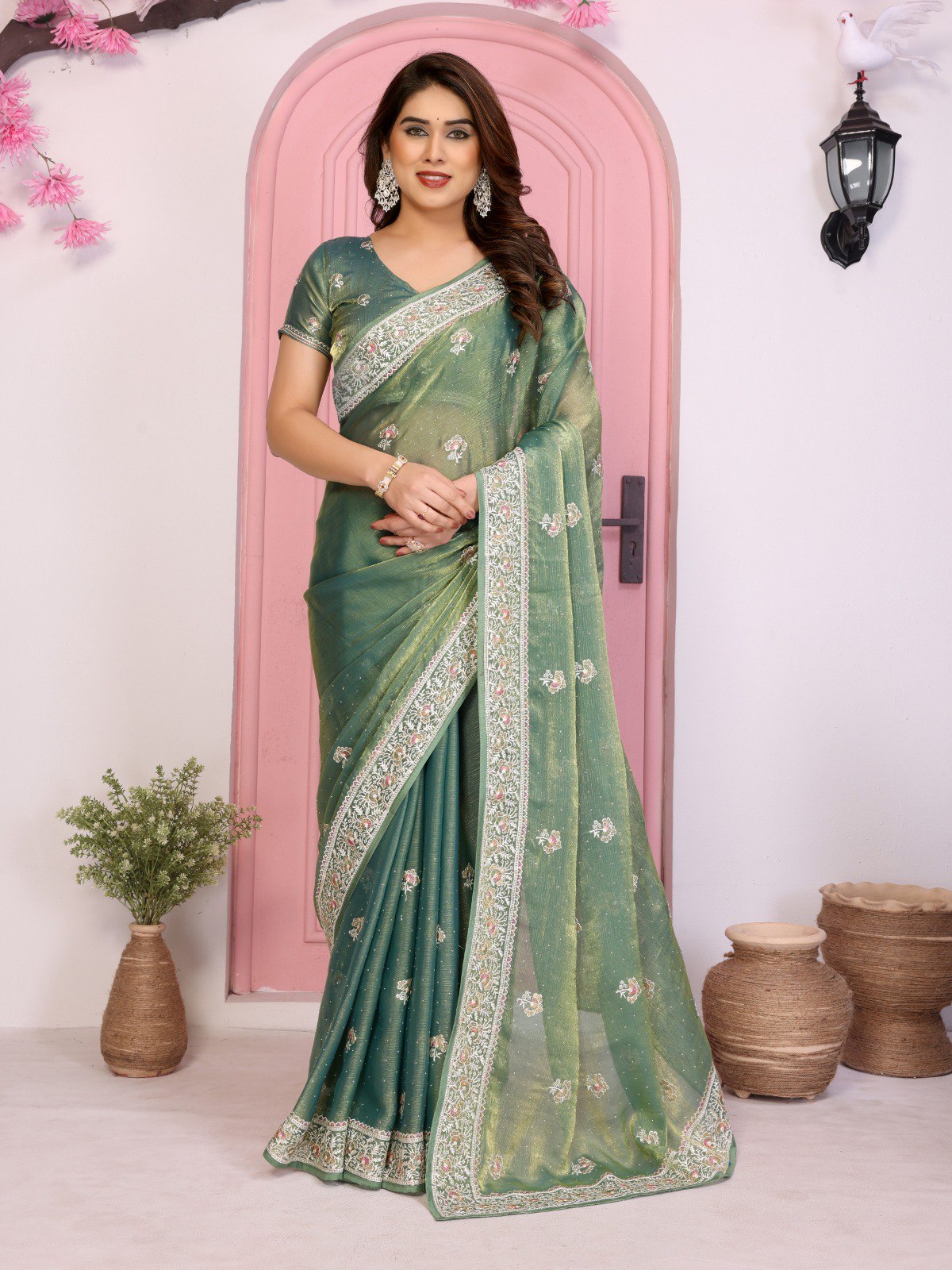 Party Wear Soft Fendy Chiffon silk Saree