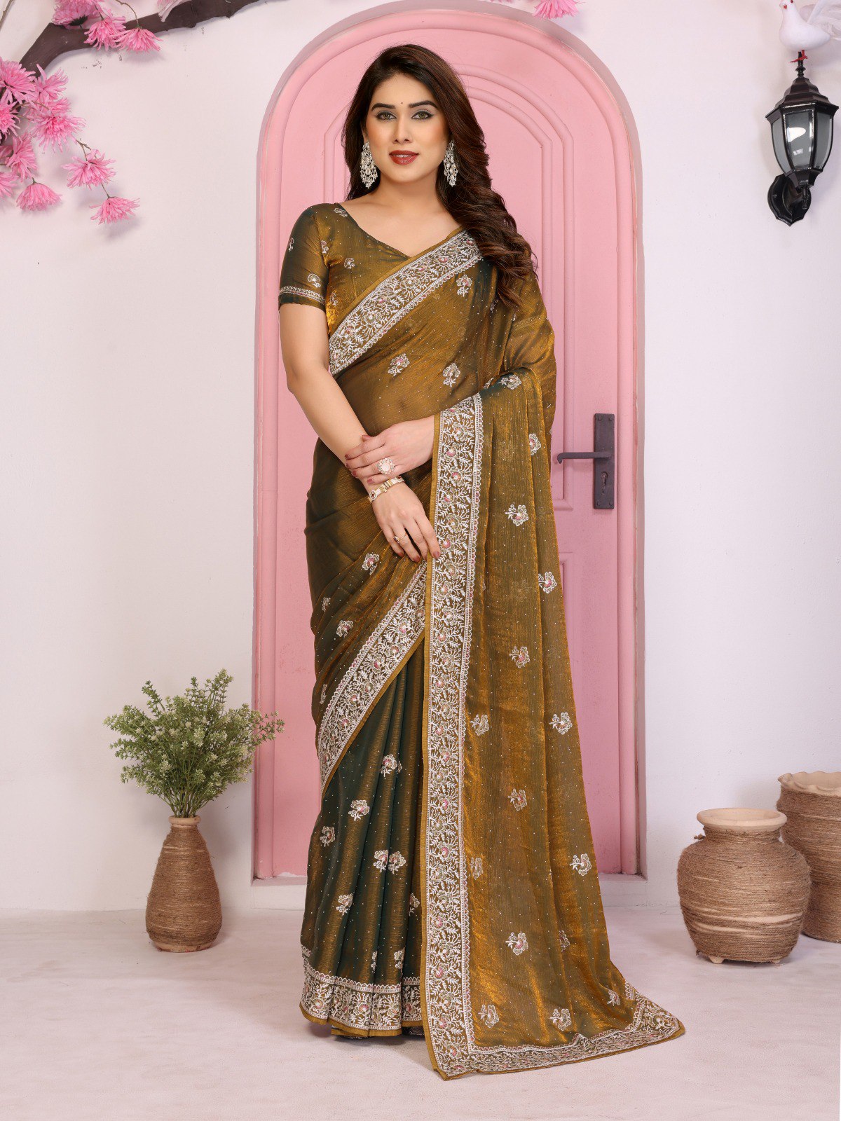 Party Wear Soft Fendy Chiffon silk Saree