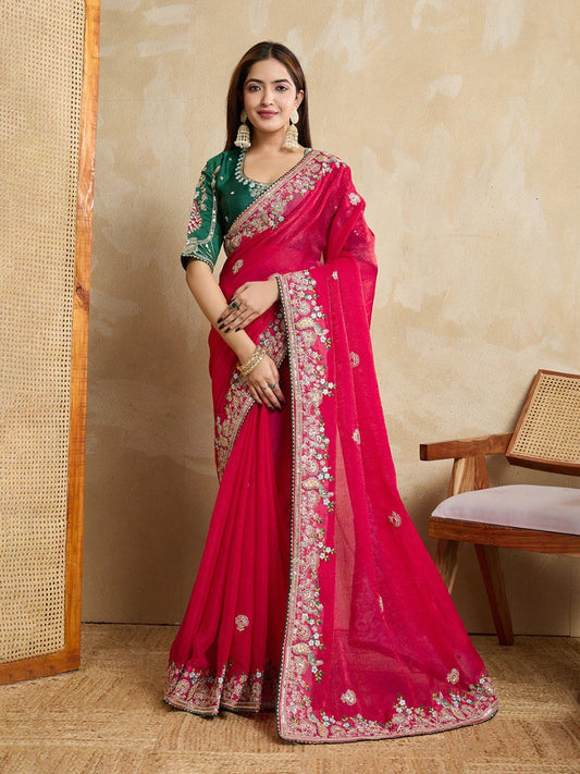 Party Wear Soft Fendy Chiffon silk Saree
