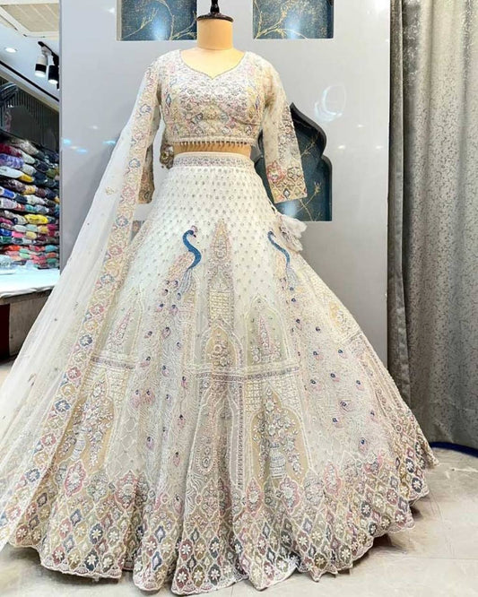 Launching 3.6 meter flared Sequins Embroidery Work Lehenga