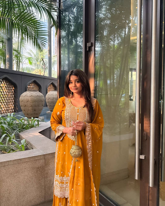 3 PIECE KURTI WITH SHARARA AND BEAUTIFUL DUPATTA