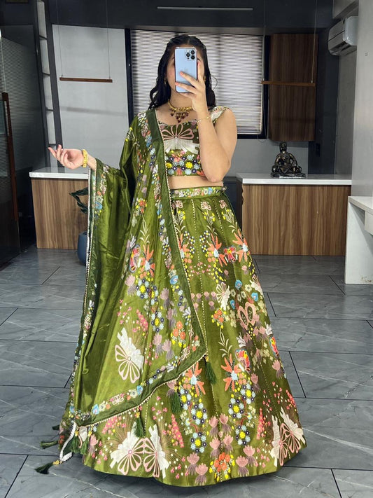 Célébrez le charme de la culture indienne avec ce magnifique ensemble lehenga