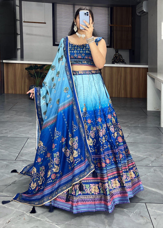 Célébrez le charme de la culture indienne avec ce magnifique ensemble lehenga