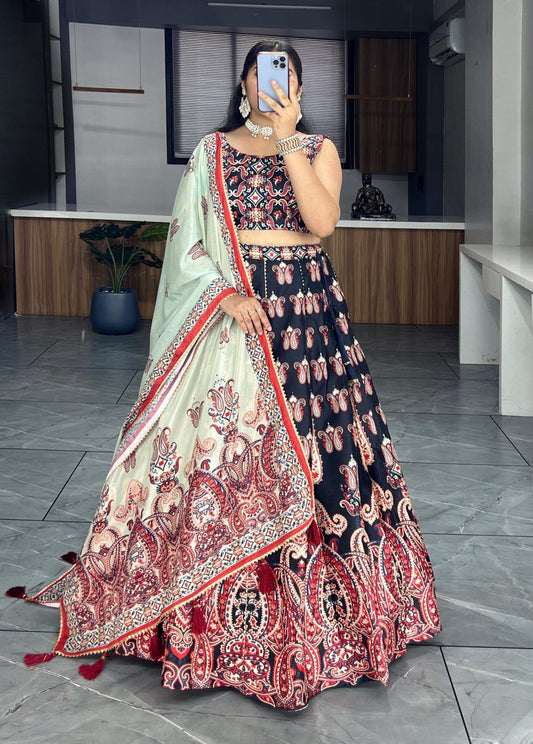 Célébrez le charme de la culture indienne avec ce magnifique ensemble lehenga