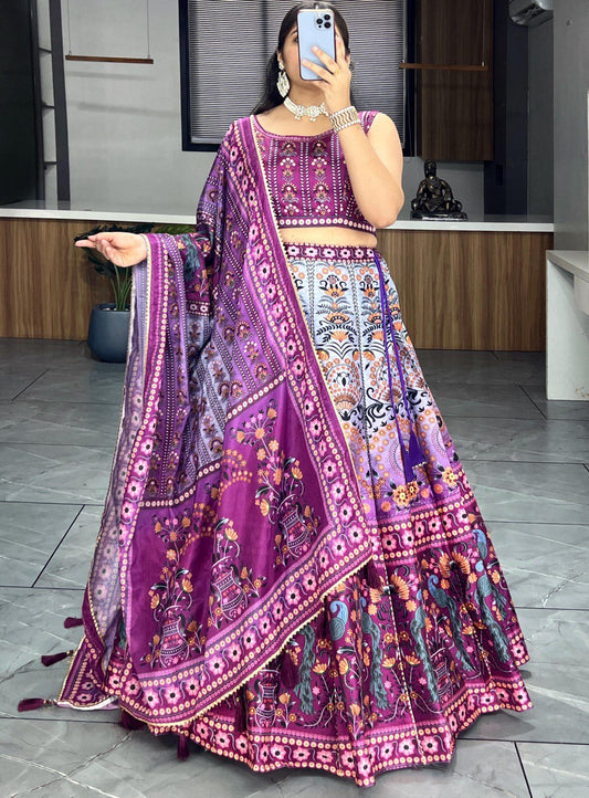 Célébrez le charme de la culture indienne avec ce magnifique ensemble lehenga