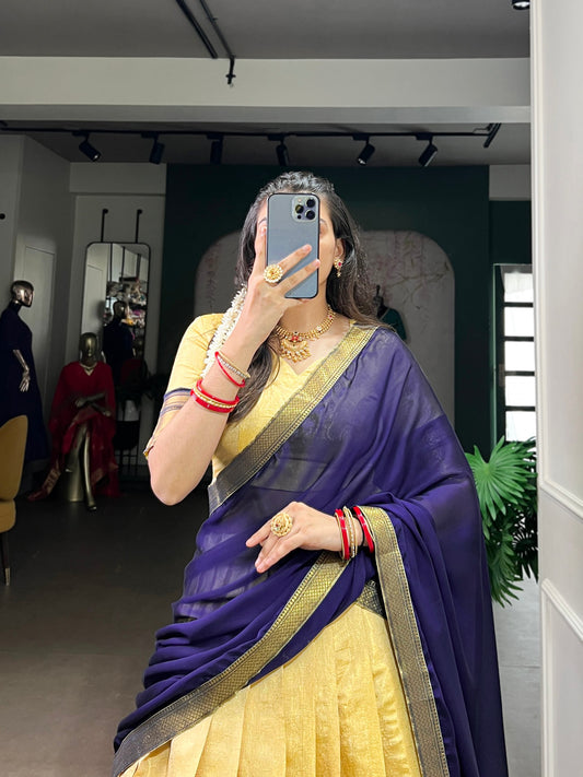 Golden Charm of Zari the grace of Kanchipuram Lehenga