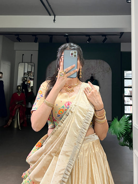 Shimmer Paithani Zari Weaving Work Lehenga
