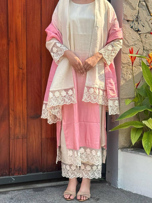 DESIGNER WEAR TRENDING TOP WITH PRINTED WORK WITH PENT AND DUPATTA SET