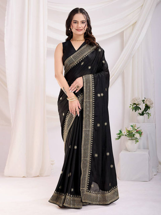 Party Wear Chinon Saree