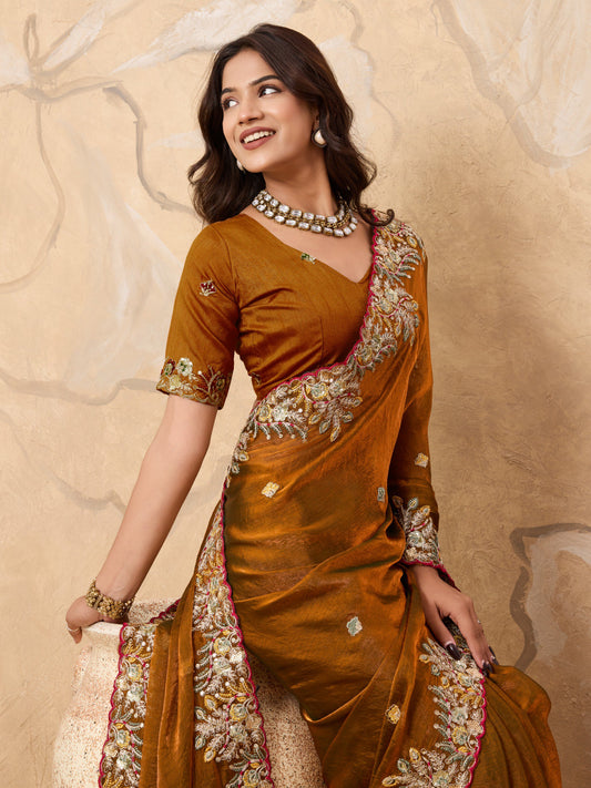 Party Wear Soft Fendy Chiffon Saree