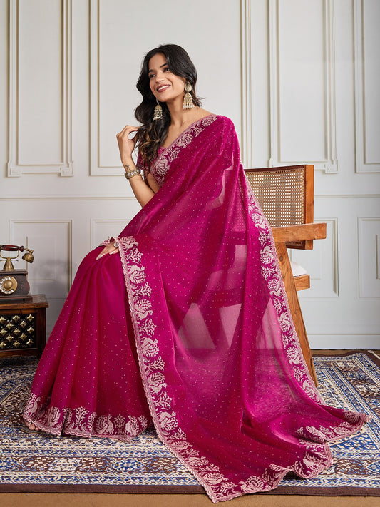 Party Wear Soft Fendy Chiffon silk Saree