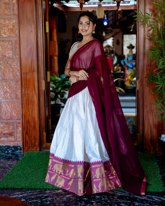 Heritage redefined in this Kanchipuram lehenga choli