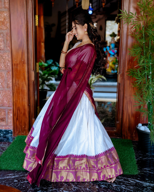 Heritage redefined in this Kanchipuram lehenga choli