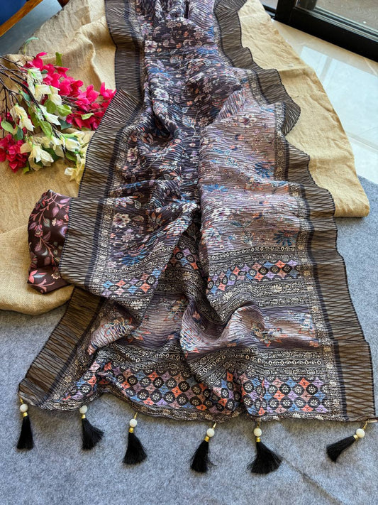 Pure silk saree with beautiful digital print