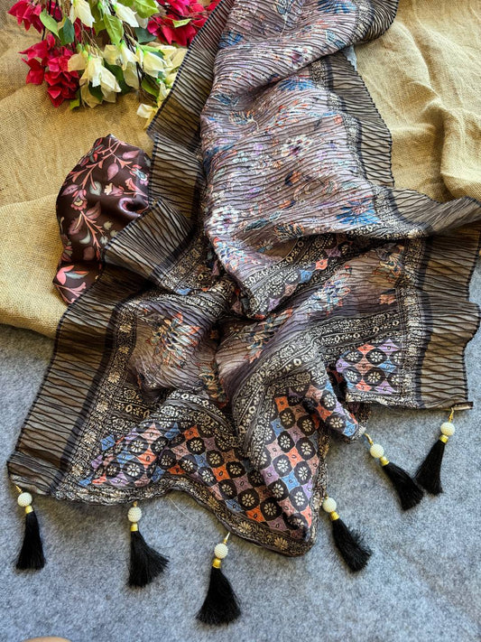 Pure silk saree with beautiful digital print