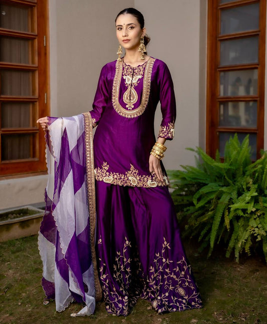 New Designer Party Top Sharara & Dupatta Set