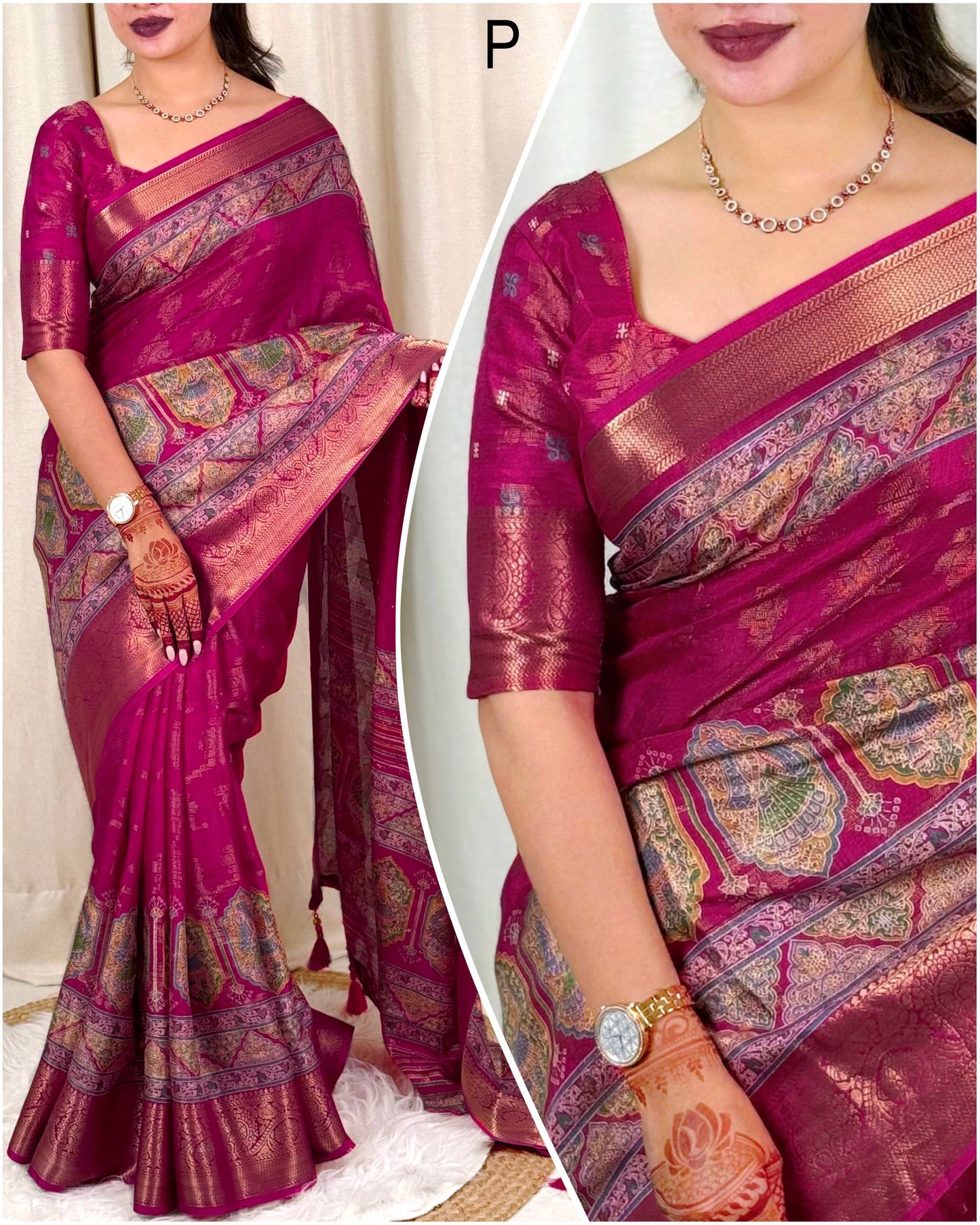 Effortless elegance meets vibrant charm with this Designer printed beauty