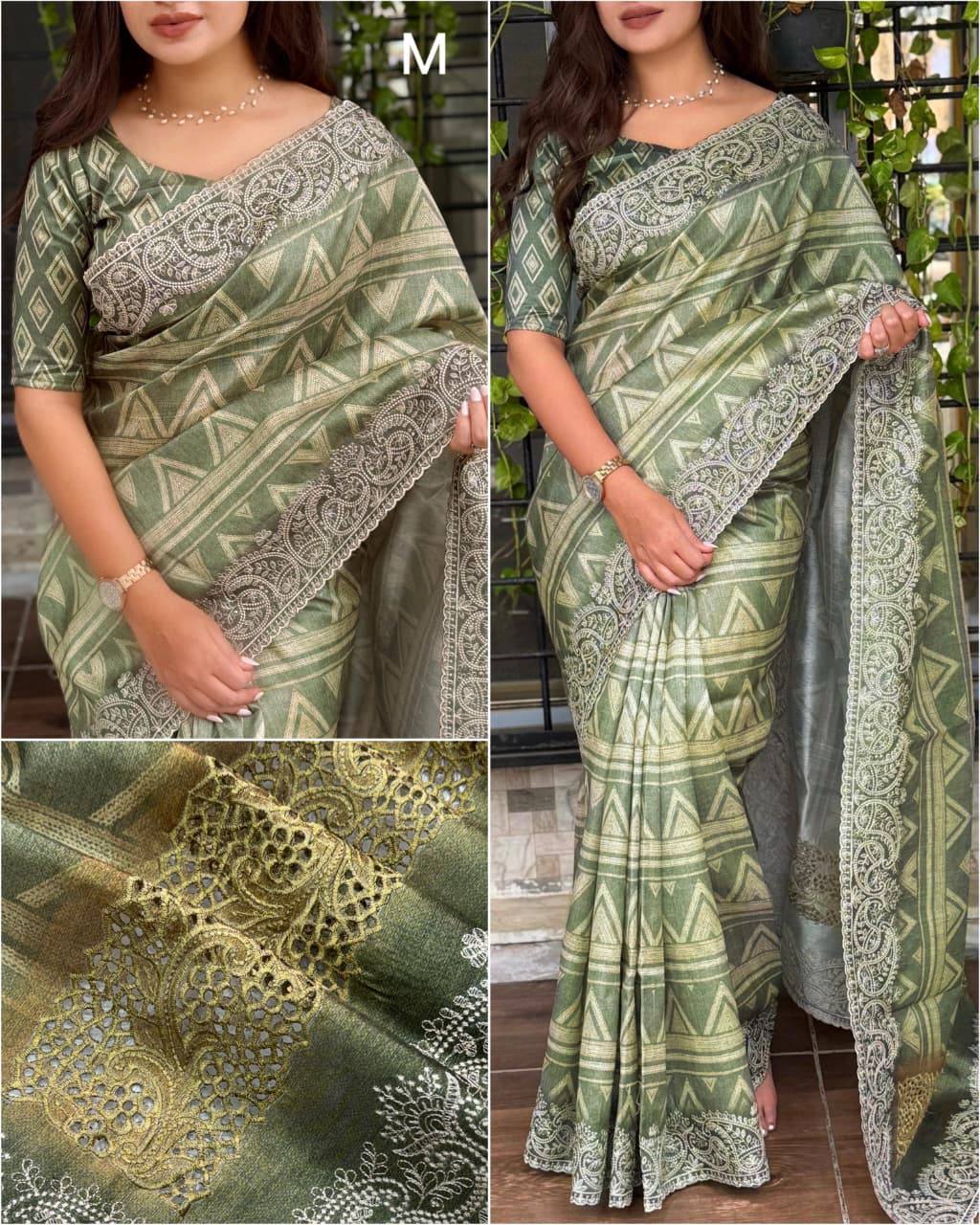Wrapped in the poetry of heritage this tusser silk digital print saree