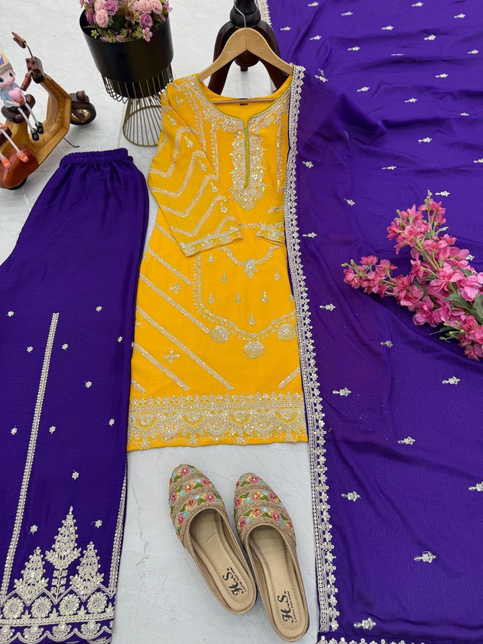 New Designer Party Top Sharara & Dupatta Set