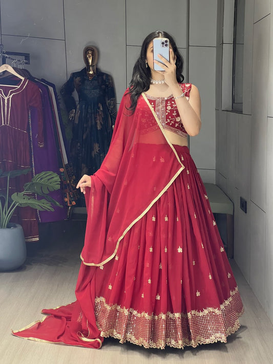 Elegance meets Class in this embroidery lehenga