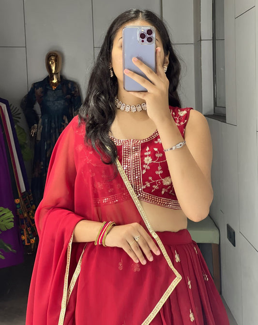 Elegance meets Class in this embroidery lehenga