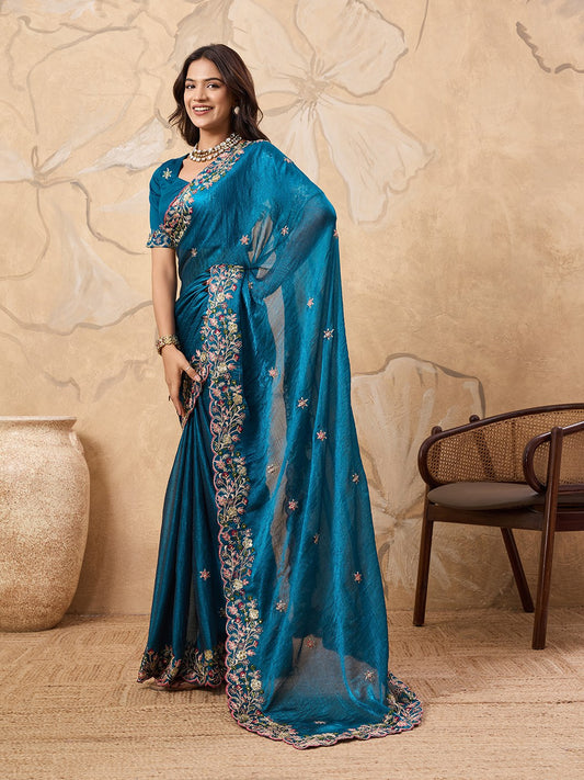 Party Wear Soft Fendy Chiffon Saree