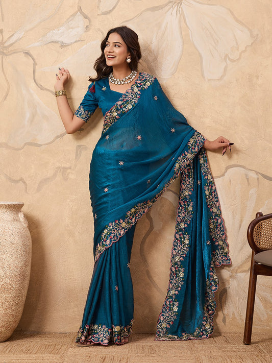 Party Wear Soft Fendy Chiffon Saree