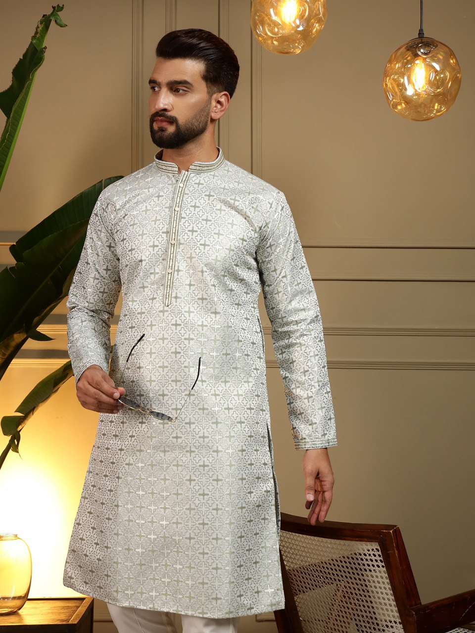 Heavy Jacquard Presenting Men's Kurta Pyjama