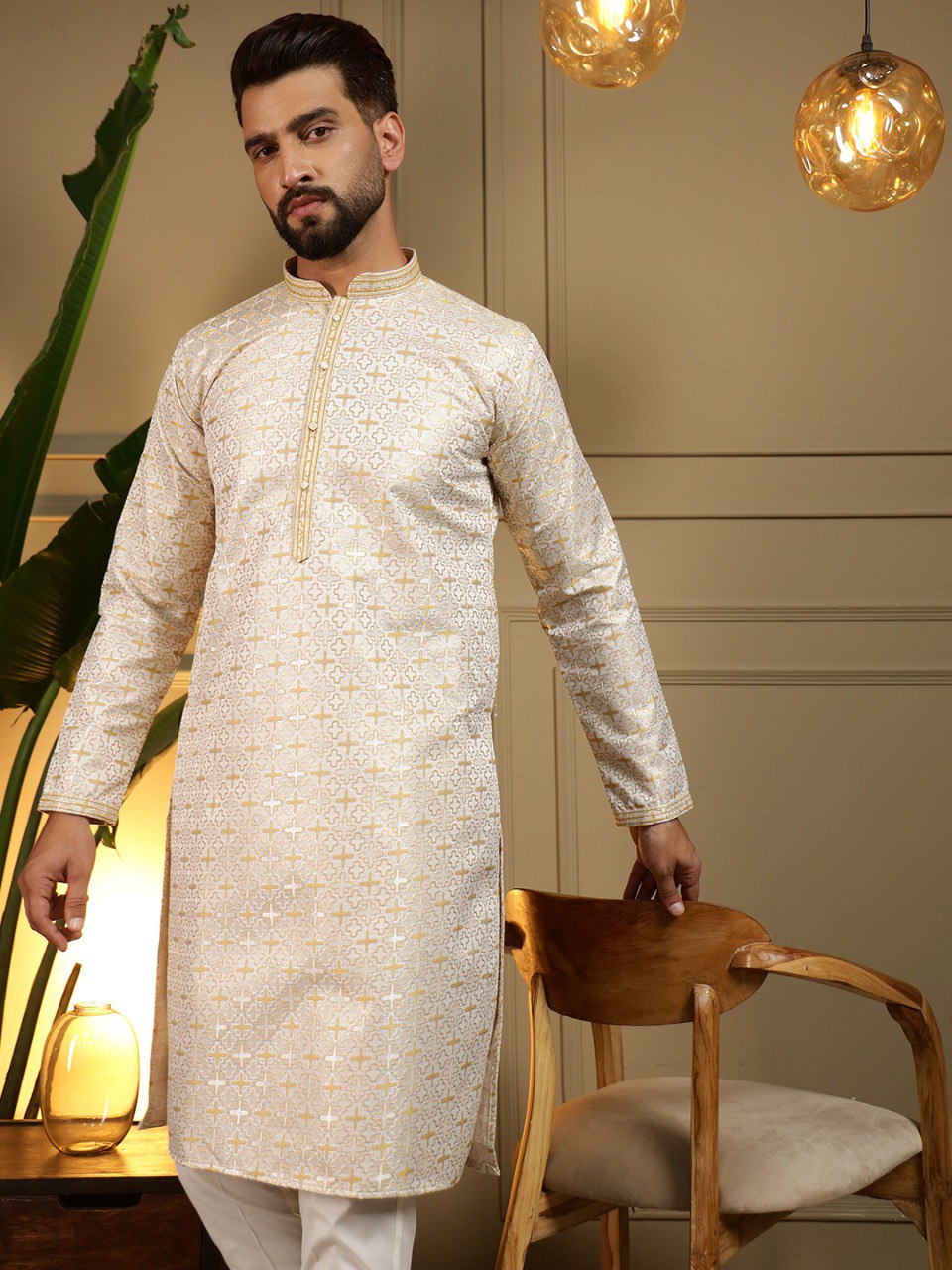 Heavy Jacquard Presenting Men's Kurta Pyjama