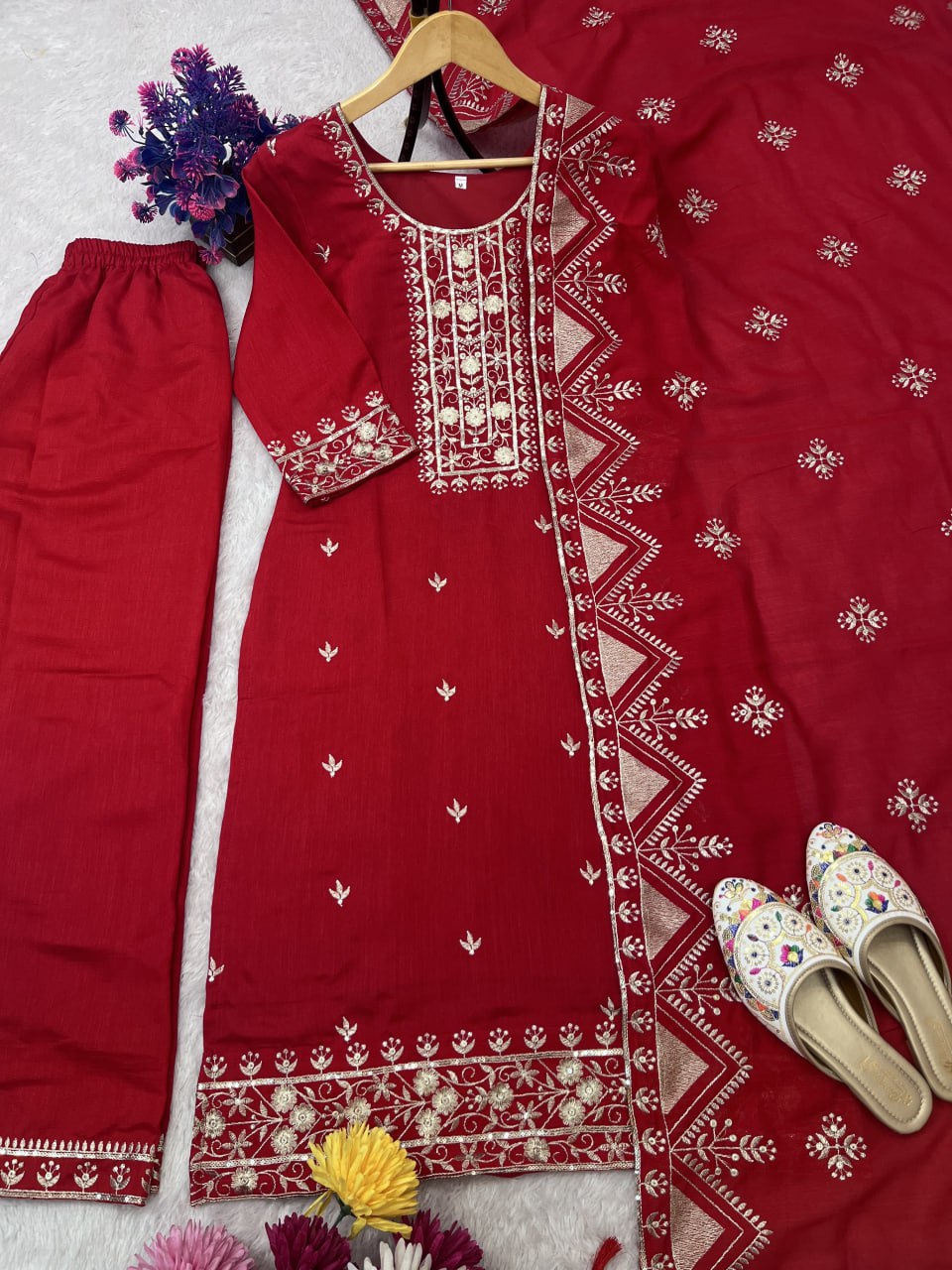 NEUES ĐĚSIGNER PARTY WEAR TOP UND PLAZZO