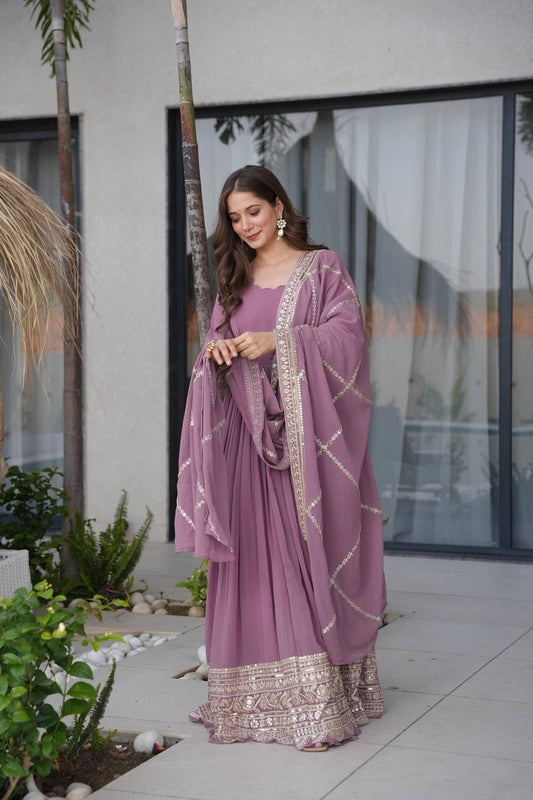 Designer Embroidered Anarkali Gown Dupatta Collection