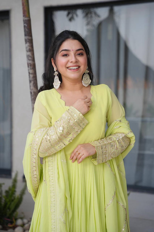 Designer Embroidered Anarkali Gown Dupatta Collection