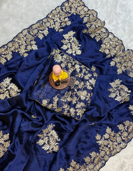 Pure Rangoli silk with coding 3 mm c pallu Embroidered work Saree