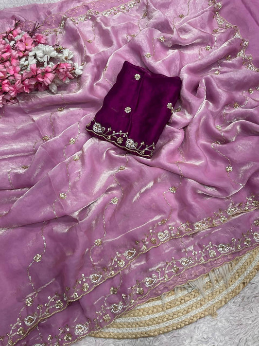 Fandy sattin Presents New Bollywood Trending Design Saree