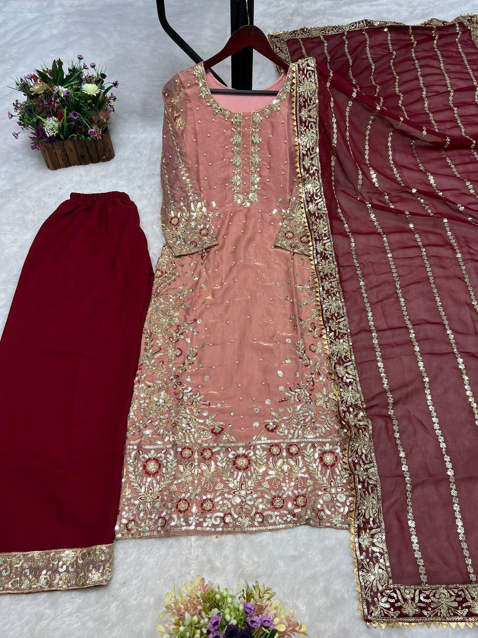 PRESERNTING NEW EID SPACIAL FANCY DESIGN HEAVY EMBROIDERY PLAZZO