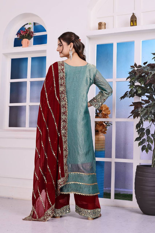 PRESERNTING NEW EID SPACIAL FANCY DESIGN HEAVY EMBROIDERY PLAZZO