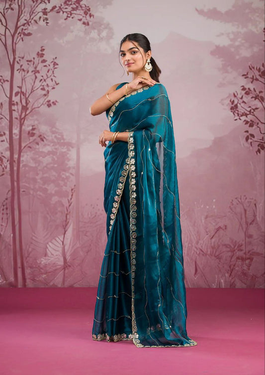 Presenting You Most Beautiful Latest Real Mirror Work Saree Collection
