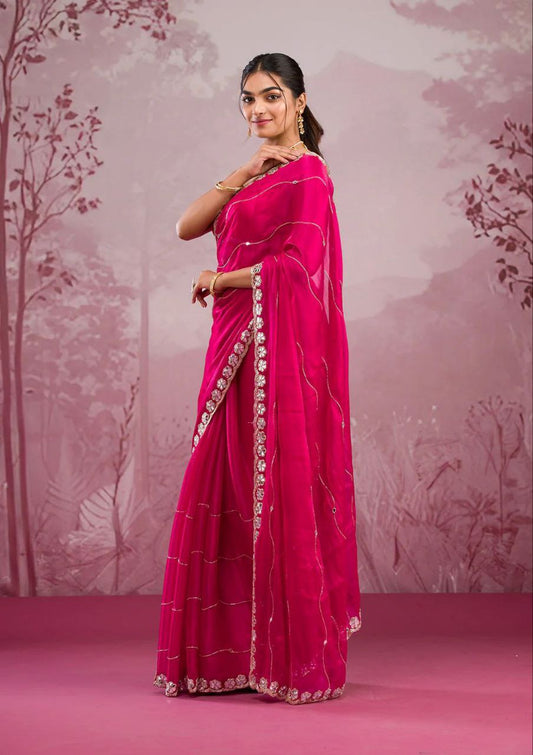 Presenting You Most Beautiful Latest Real Mirror Work Saree Collection