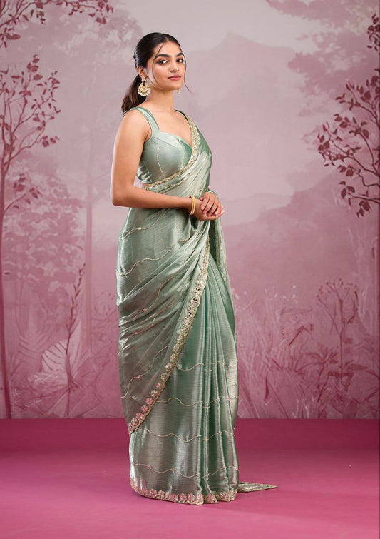 Presenting You Most Beautiful Latest Real Mirror Work Saree Collection