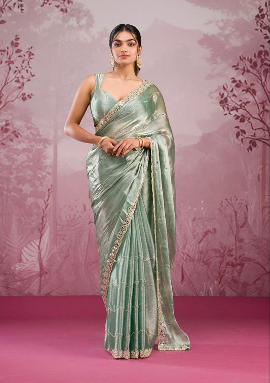Presenting You Most Beautiful Latest Real Mirror Work Saree Collection