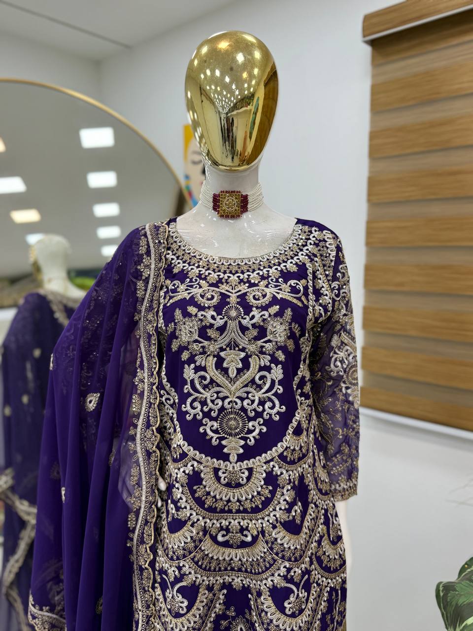 NEUES ĐĚSIGNER PARTY WEAR TOP UND PLAZZO