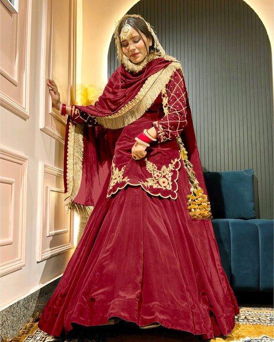 Natural Crep Silk Full sleeve Full stitched Suite