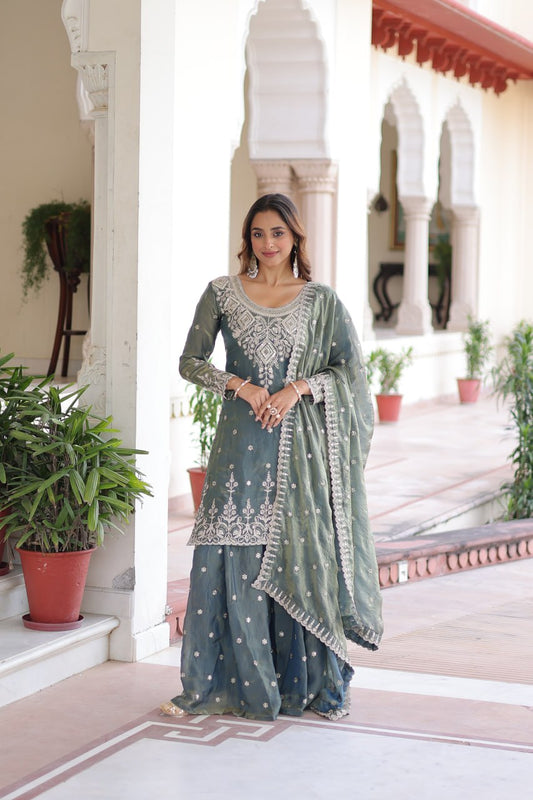 PREMIUM DESIGNER READYMADE TOP SHARARA DUPATTA COLLECTIONS 2025