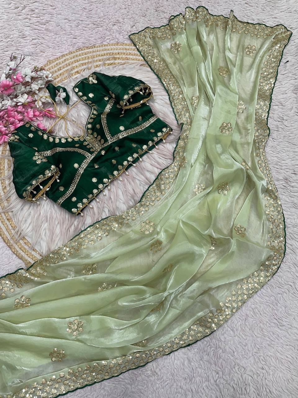 C -pallu coding sequences embroidery work saree