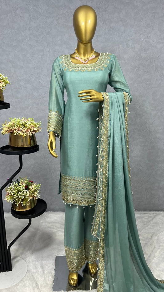 3 PIECE KURTI WITH BEAUTIFUL DUPATTA AND BOTTOM