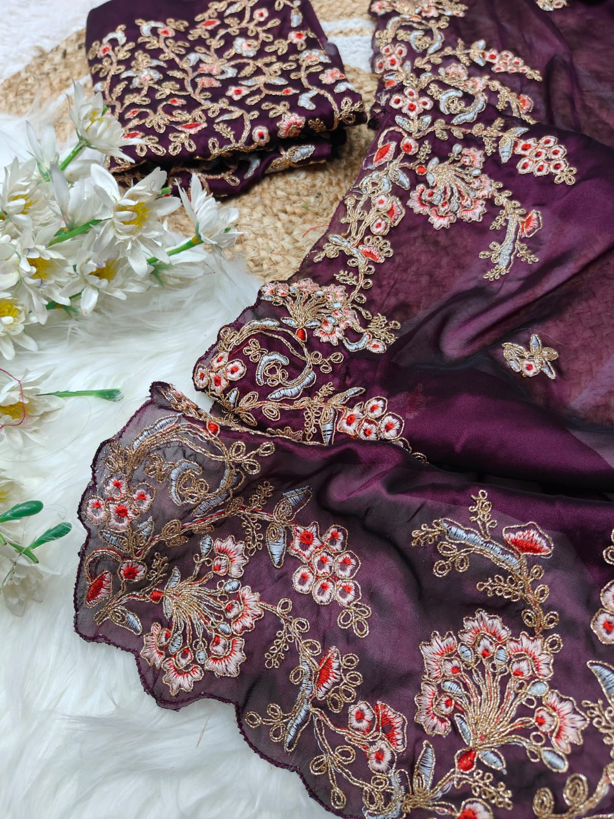 Soft Rangoli silk with heavy c pallu multi thread sarees